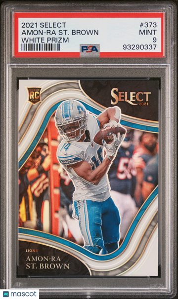2021 Panini Select Amon-Ra ST. Brown #373 White Prizm PSA 9