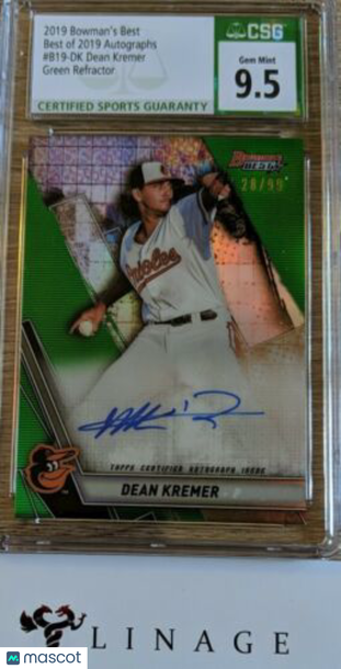 2019 Bowman's Best Dean Kremer #99 Parallel 9.5