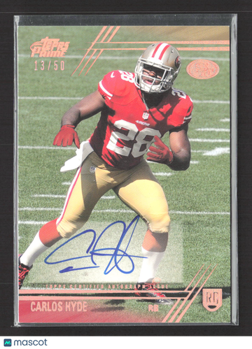 2014 Topps Prime Carlos Hyde #131 Copper 13/50 Auto