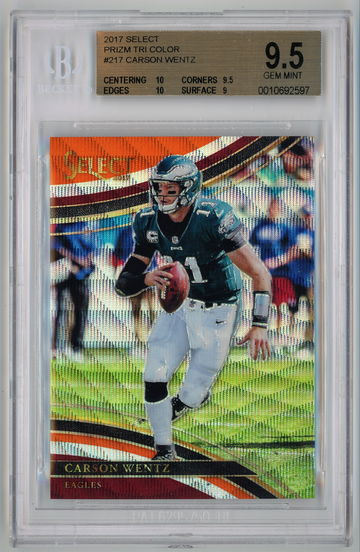 2017 Select Prizm Tri Color /99 Carson Wentz BGS 9.5
