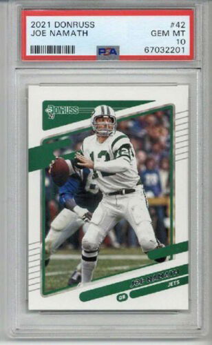 2021 PANINI DONRUSS #42 JOE NAMATH CARD NEW YORK JETS PSA 10 LOW POP
