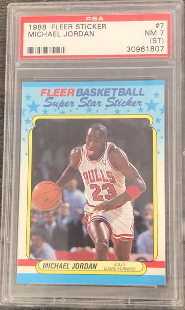 1988 Fleer Sticker Michael Jordan PSA