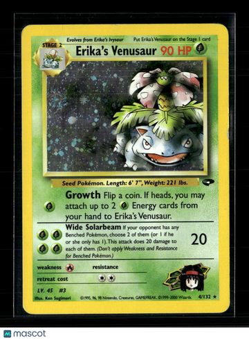2000 Gym Challenge Erika's Venusaur Holo Rare #4/132