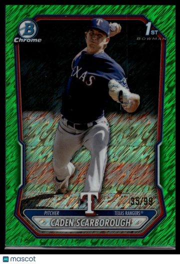2026 Bowman Caden Scarborough #BCP-17 Chrome Prospects Green Shimmer Refractor SN