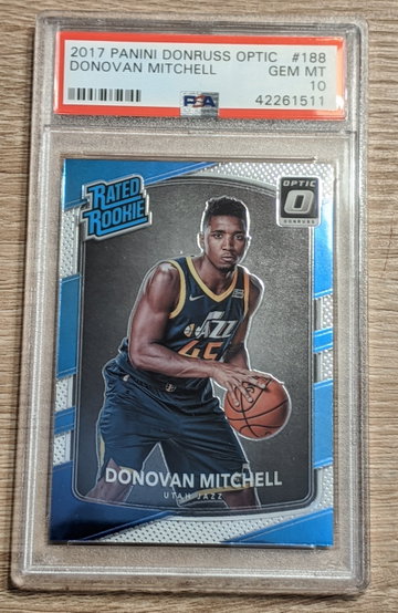 Donovan Mitchell 2017 Optic #188 PSA 10