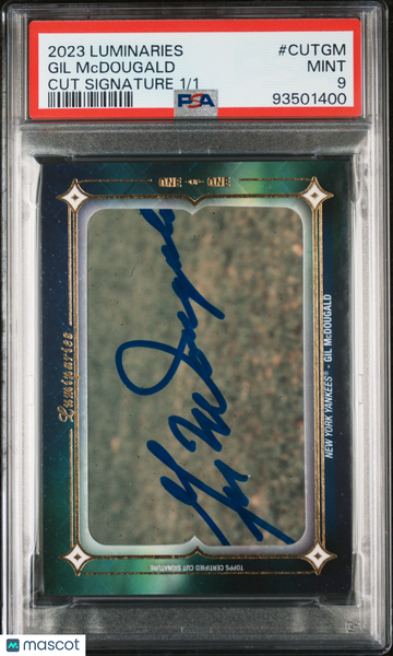 2023 Topps Luminaries Cut Signatures Gil Mcdougald #CUTGM /1 PSA 9