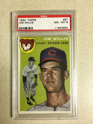 1954 Topps #67 Jim Willis PSA 8 NM-MT CUBS 