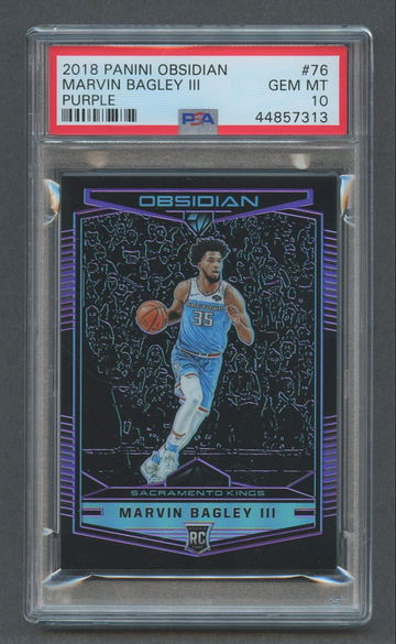2018 Obsidian Purple /49 MARVIN BAGLEY III RC #76 PSA 10 GEM MT