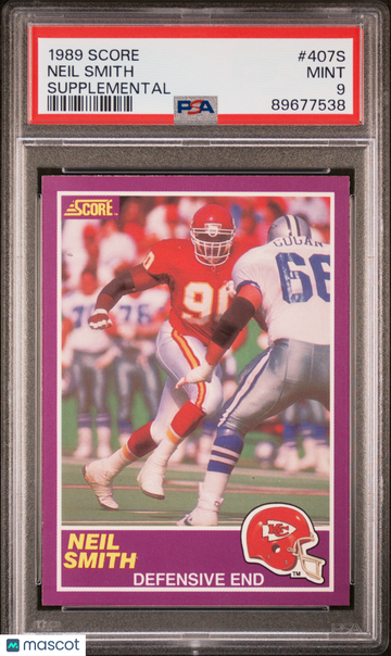 1989 Score Supplemental Neil Smith #407S PSA 9