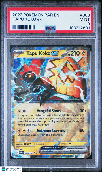 2023 2023 2023 Pokemon Par EN-Paradox Rift 2023 Pokemon Par En-Paradox Rift Tapu Koko Ex #068 068 PSA 9 9