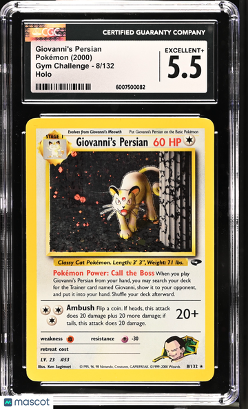 2000 Pokemon Gym Challenge Giovanni's Persian Holo CGC 5.5 #8/132
