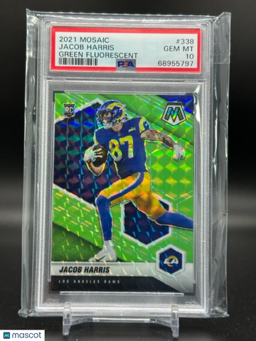 2021 Mosaic Green Fluorescent Jacob Harris #338 PSA 10