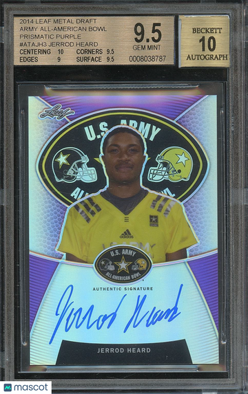 2014 Leaf Metal Draft Army All-American Bowl Prismatic Purple Jerrod Heard #ATAJH3 BGS 9.5 Leaf Auto 10