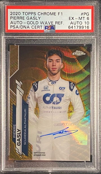 2020 Topps Chrome F1 Pierre Gasly Gold Wave Refractor Auto /50  Formula 1
