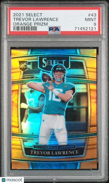 2021 Panini Select Trevor Lawrence #43 Orange Prizm PSA 9