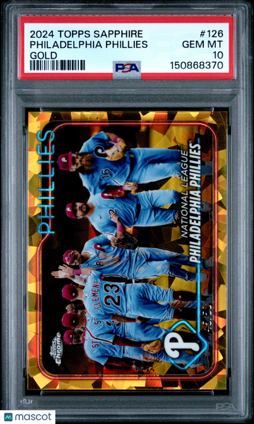 2024 Topps Chrome Sapphire Philadelphia Phillies #126 Gold PSA 10