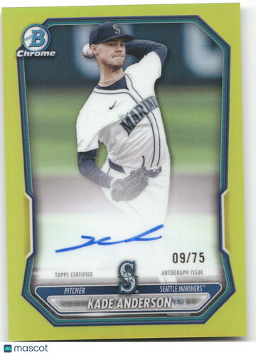 2026 Bowman Chrome Kade Anderson #CPA-KAN Yellow Refractor 09/75