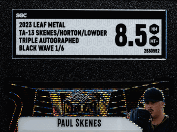 2023 Leaf Metal Horton Skenes Lowder #TA-13 Triple Autograph Black Wave SGC 8.5