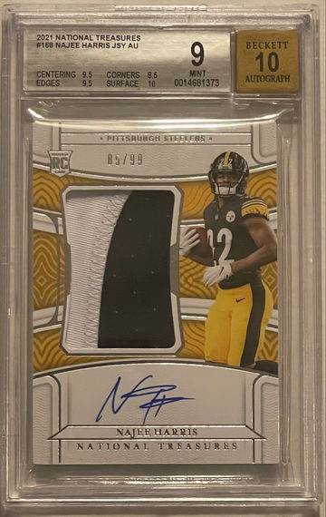 2021 National Treasures #168 Najee Harris RPA 85/99 BGS 9/10!