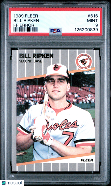 1989 Fleer Bill Ripken #616 FF Error PSA 9