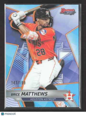 2023 Bowman's Best Brice Matthews #TP-18 Blue Refractor 147/199