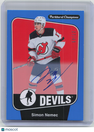 2025 Upper Deck Parkhurst Champions Simon Nemec #57 Blue Auto /49