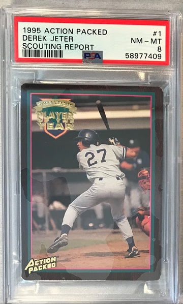Derek Jeter 1995 Action Packed Scouting Report #1 - PSA 8 NM-Mint - New York Yankees
