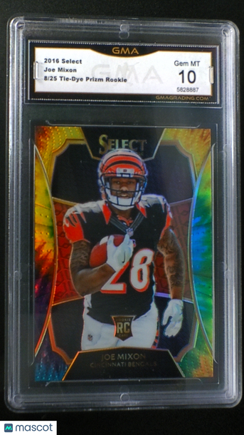 2016 Panini Select Prizm Joe Mixon #9 Tie-Dye XRC /25 XRC Insert Parallel/Variety Rookie RC GMA 10