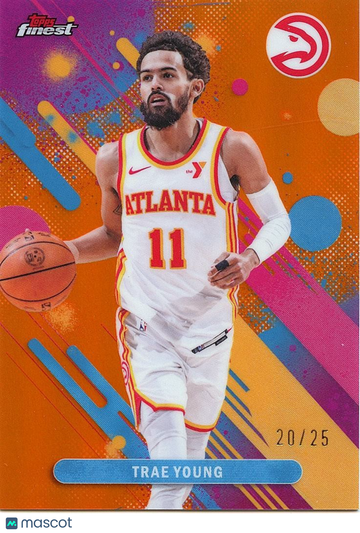Trae Young 2025-26 Topps Finest Orange Refractor Atlanta Hawks 20/25