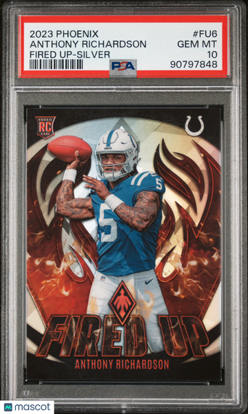2023 Panini Phoenix Fired Up Anthony Richardson #FU6 Silver PSA 10