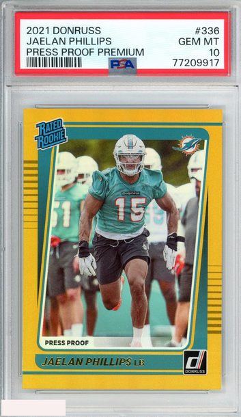 2021 PANINI DONRUSS JAELAN PHILLIPS #336 PRESS PROOF PREMIUM ROOKIE RC PSA 10