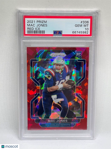 2021 Panini Prizm Mac Jones #336 Red Ice PSA 10