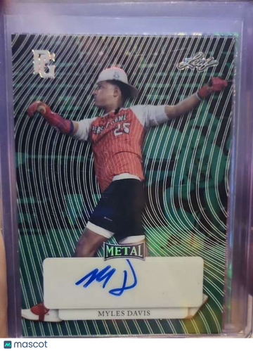 2023 Leaf Metal Perfect Game Marble - Base Auto Green Myles Davis #MA-MD1