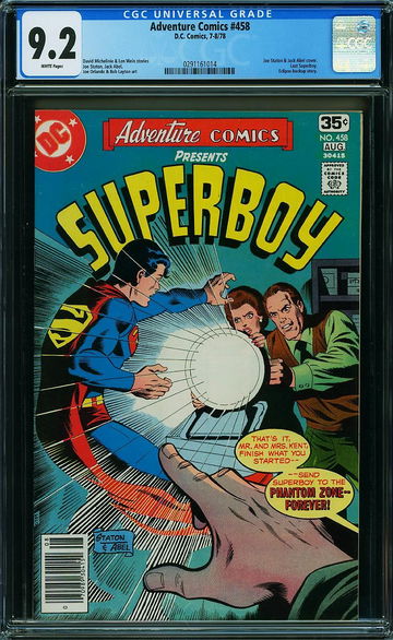 ADVENTURE COMICS #458, CGC 9.2 NM-