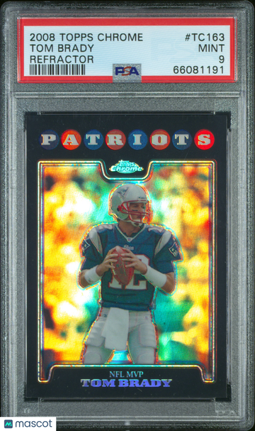 2008 Topps Chrome Tom Brady #TC163 Refractor PSA 9