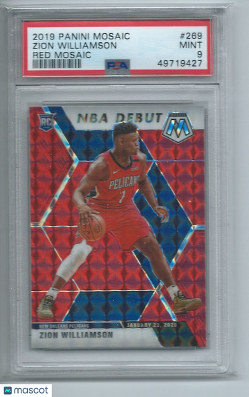 2019 Panini Mosaic Zion Williamson #269 Red PSA 9