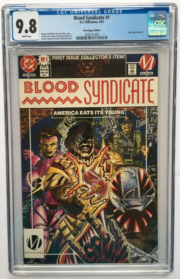 BLOOD SYNDICATE #1 CGC9.8 "AMERICA EATS ITS YOUNG" FREE S/H.