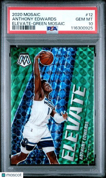 2020 Panini Mosaic Elevate Anthony Edwards #12 Green PSA 10