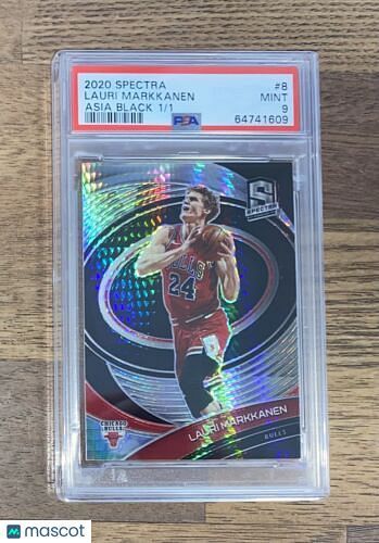 Lauri Markkanen 2020 Spectra Asia Black #8 - One of One! Jazz Bulls #/1 - PSA 9
