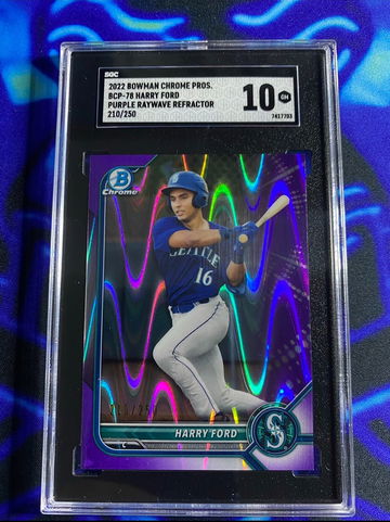 2022 Bowman Harry Ford Purple RayWave Refractor /250 SGC 10