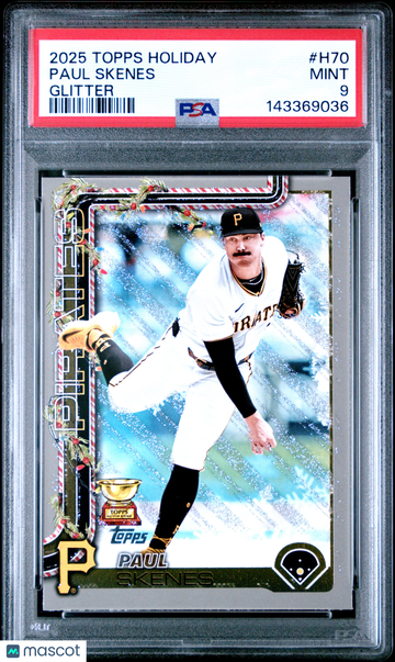 2025 Topps Holiday Paul Skenes #H70 Glitter PSA 9