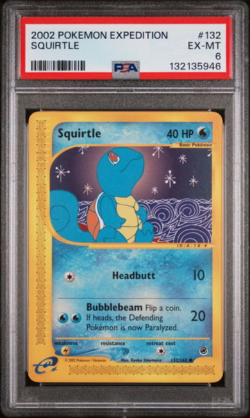 2002 Pokemon Expedition Squirtle #132 /165 PSA 6