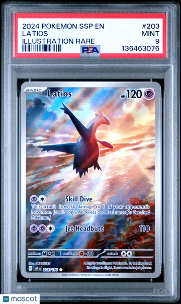 2024 Pokemon SSP EN-Surging Sparks Latios Illustration Rare PSA 9 #203
