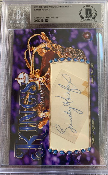 2021 Historic Autographs Kings 3 Sandy Koufax Cut Auto