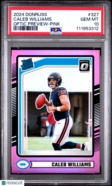 2024 Panini Donruss Caleb Williams #327 Optic Preview Pink PSA 10
