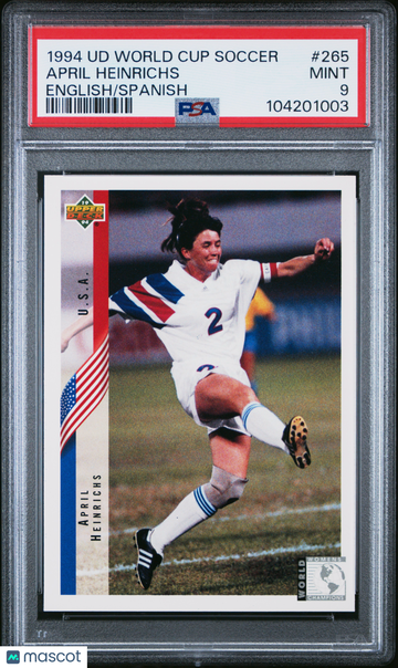 1994 Upper Deck World Cup Soccer April Heinrichs #265 English Spanish PSA 9