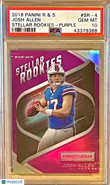 /65 POP 4 PSA 10 RC Josh Allen 2018 Panini Stellar Rookies Purple Holo Refractor