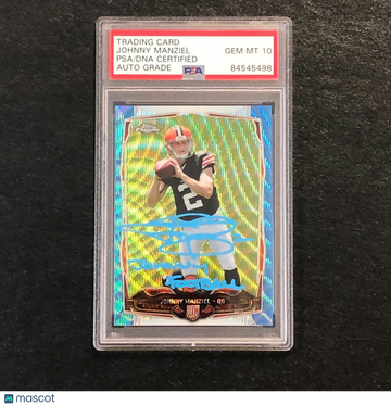2014 Topps Johnny Manziel #169 Chrome Blue Wave Refractor PSA 10