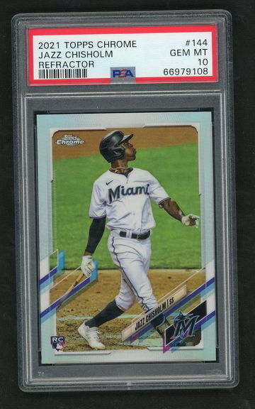 2021 Topps Chrome Refractor Jazz Chisholm #144 RC PSA 10