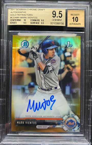 2017 MARK VIENTOS 1st Bowman Chrome Draft GOLD REFRACTOR Auto RC- #/50 - BGS 9.5/10 True+ 